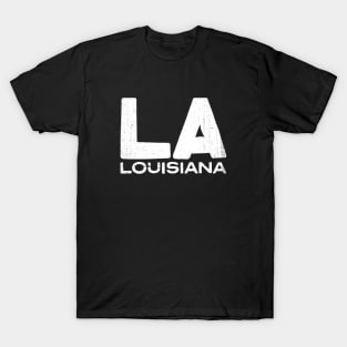 LA Louisiana State Vintage Typography T-Shirt